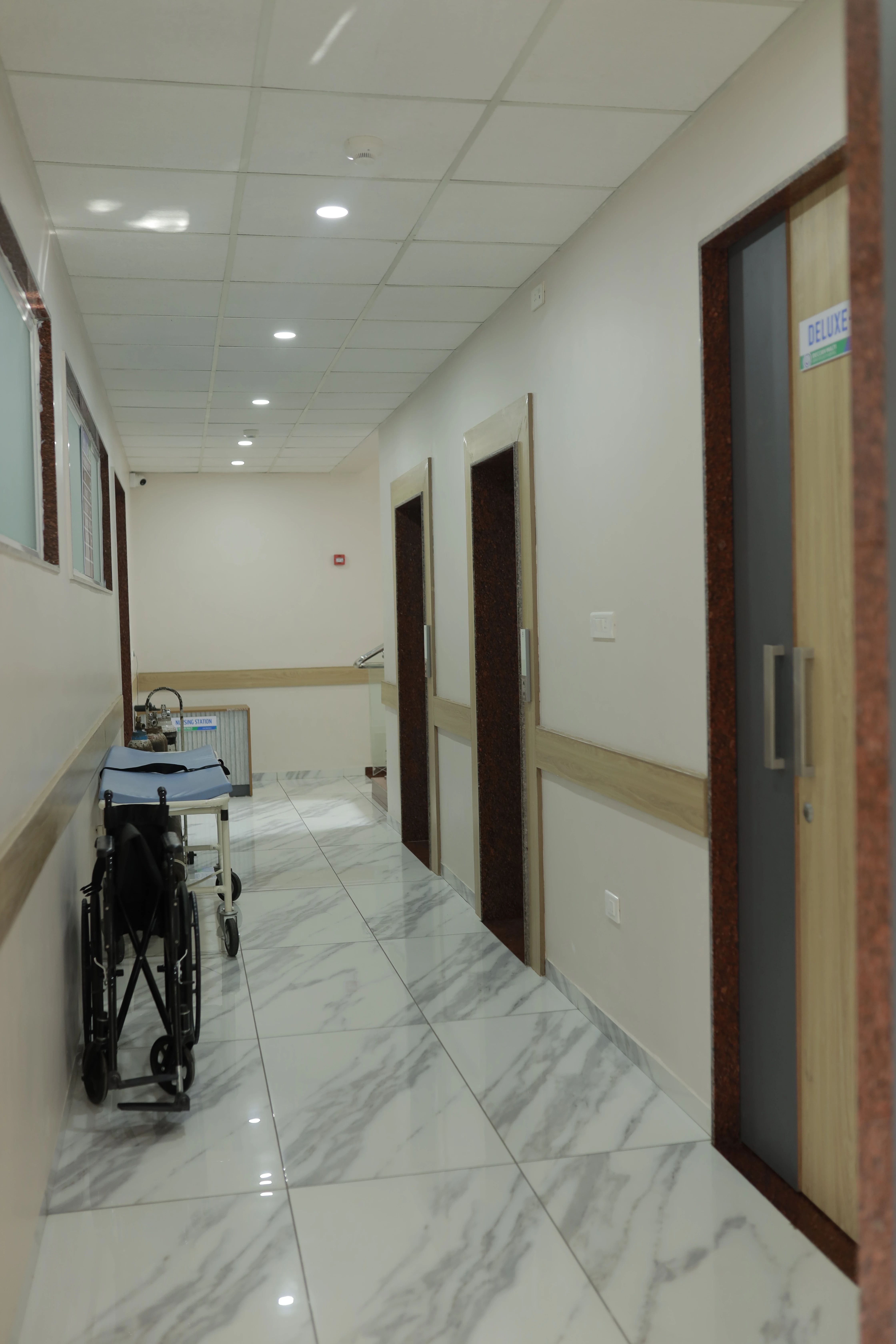 Bright, accessible hospital corridor