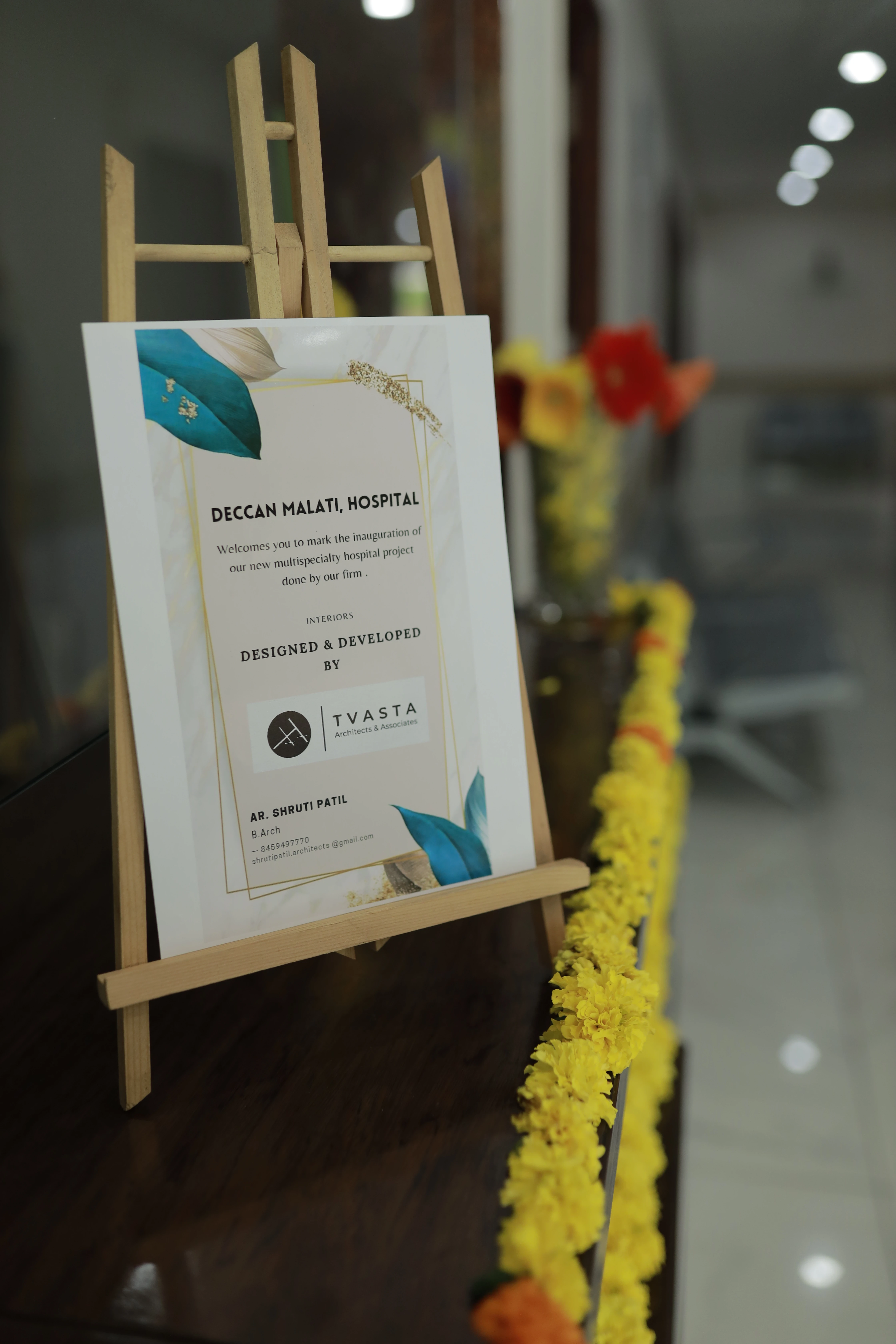 Deccan Malti Hospital welcome display and corridor, Sangli